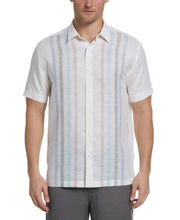 Big & Tall Linen Blend Yarn Dye Panel Shirt-Casual Shirts-Cubavera