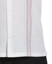 Big & Tall Linen Blend Yarn Dyed Panel Shirt (Brilliant White) 