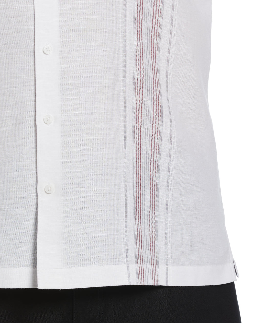 Big & Tall Linen Blend Yarn Dyed Panel Shirt (Brilliant White) 