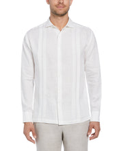 Big & Tall Multi Tuck Linen Guayabera Shirt (Brilliant White) 