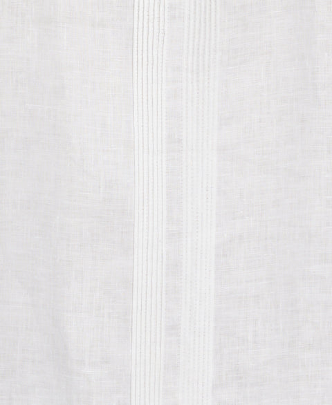 Big & Tall Multi Tuck Linen Guayabera Shirt (Brilliant White) 