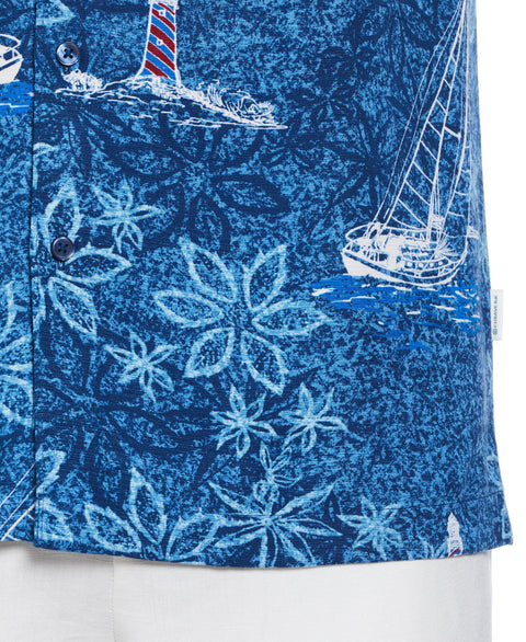 Big & Tall Nautical Tropical Print Shirt-Casual Shirts-Cubavera