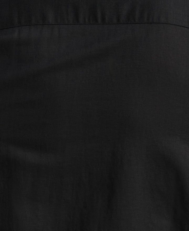 Big & Tall Linen Blend Guayabera Shirt (Jet Black) 