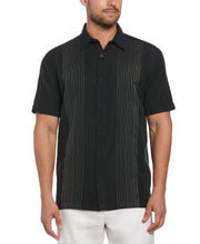 Big & Tall Ombre Embroidered Stripe Shirt (Jet Black) 