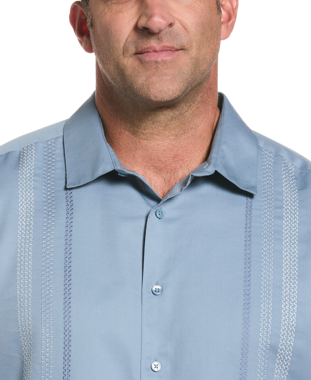 Big & Tall Ombre Embroidery Panel Shirt (Windward Blue) 
