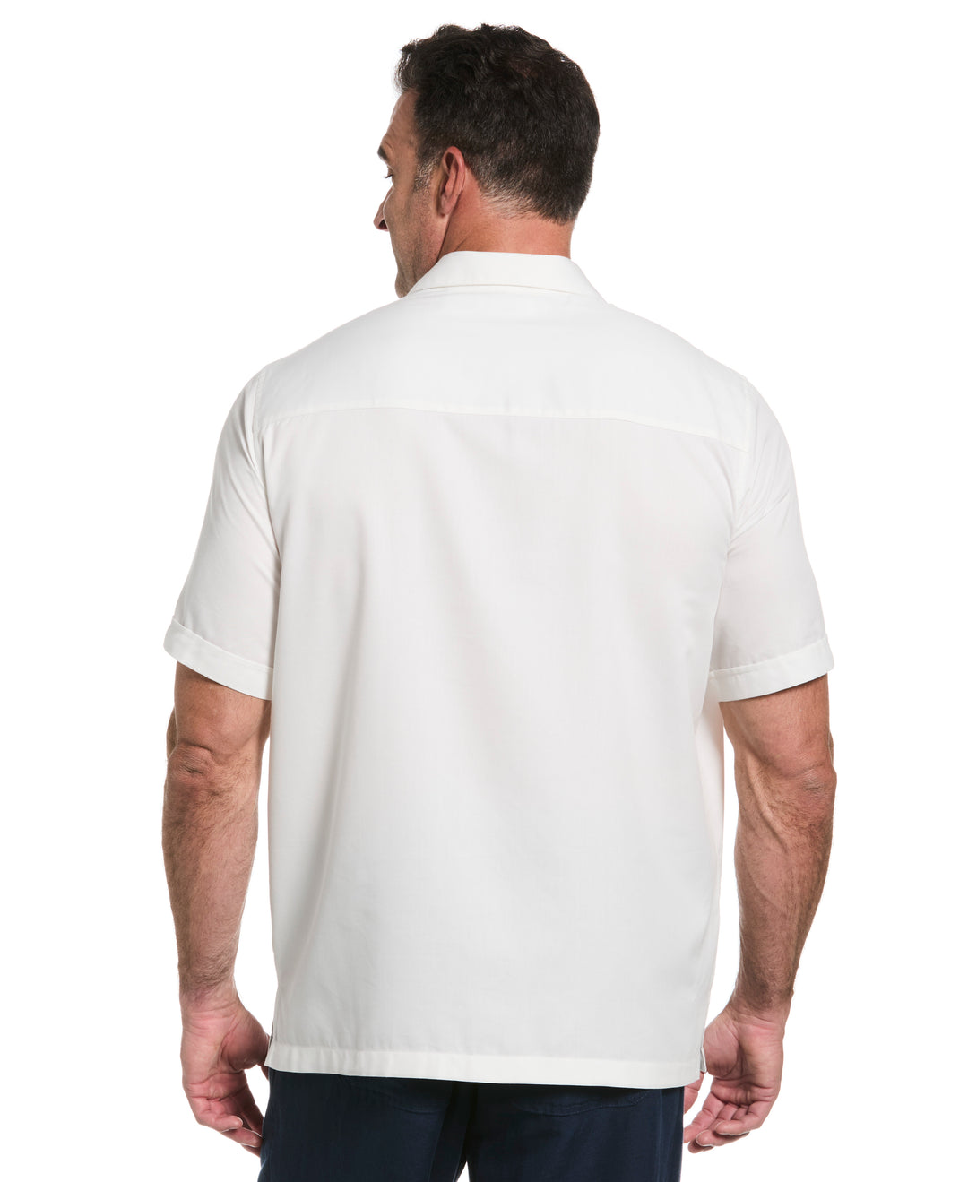 Big & Tall Ombre Embroidery Panel Shirt (Brilliant White) 