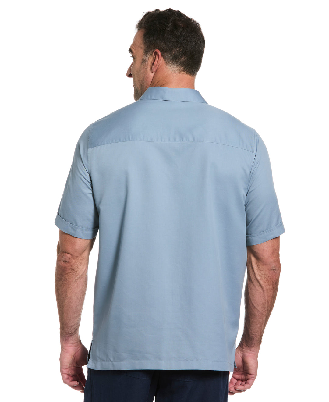 Big & Tall Ombre Embroidery Panel Shirt (Windward Blue) 