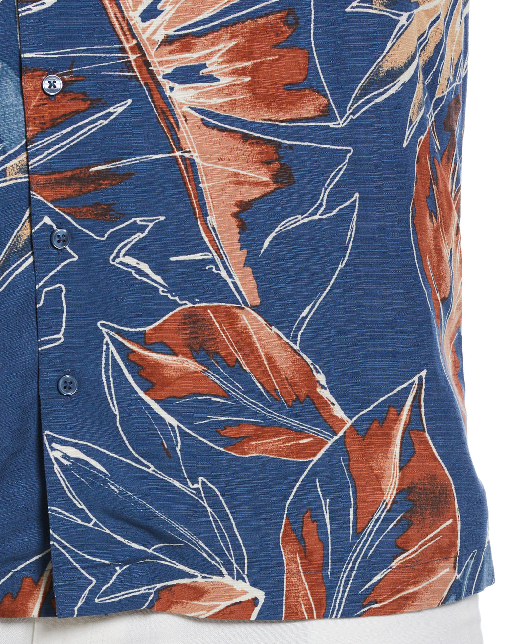 Big & Tall Oversized Tropical Sketch Print Shirt (Ensign Blue) 