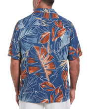 Big & Tall Oversized Tropical Sketch Print Shirt (Ensign Blue) 