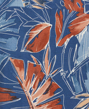 Big & Tall Oversized Tropical Sketch Print Shirt (Ensign Blue) 
