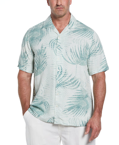 Big & Tall Palm Dotted Print Shirt (Balsam Green) 