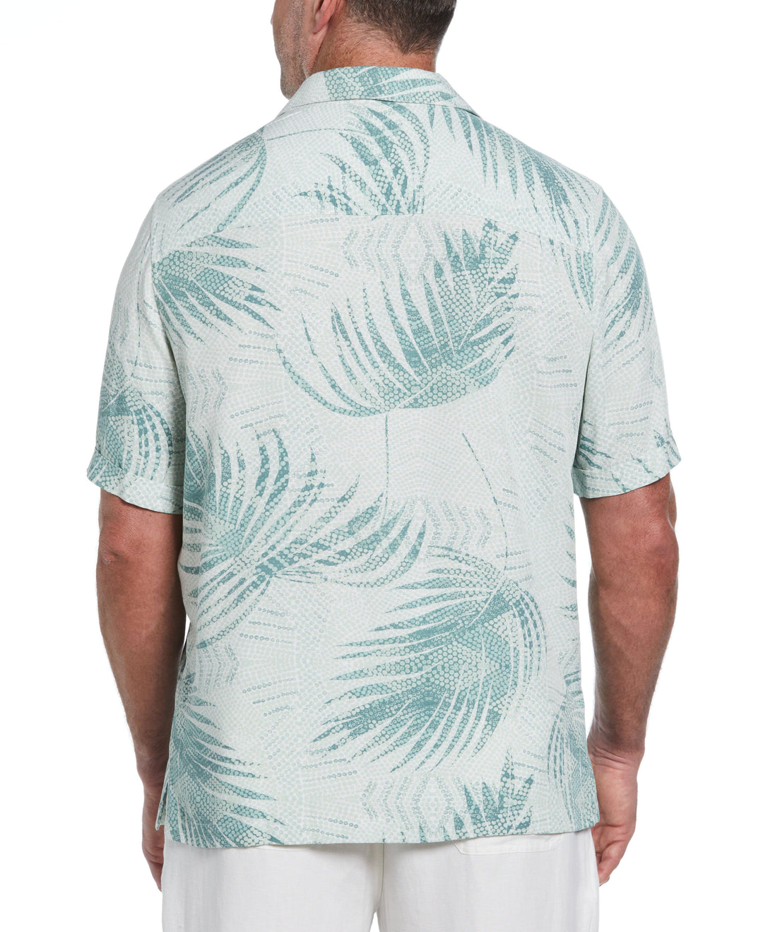 Big & Tall Palm Dotted Print Shirt (Balsam Green) 