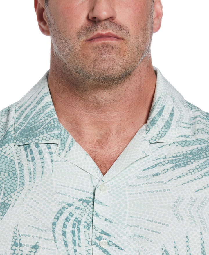 Big & Tall Palm Dotted Print Shirt (Balsam Green) 