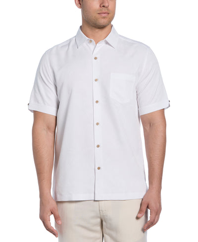 Big & Tall Palm Print Shirt (Brilliant White) 