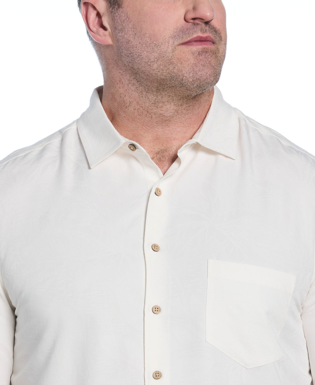 Big & Tall Palm Jacquard Shirt (Egret) 