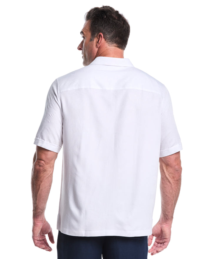 Big & Tall Palm Jacquard Shirt (Brilliant White) 