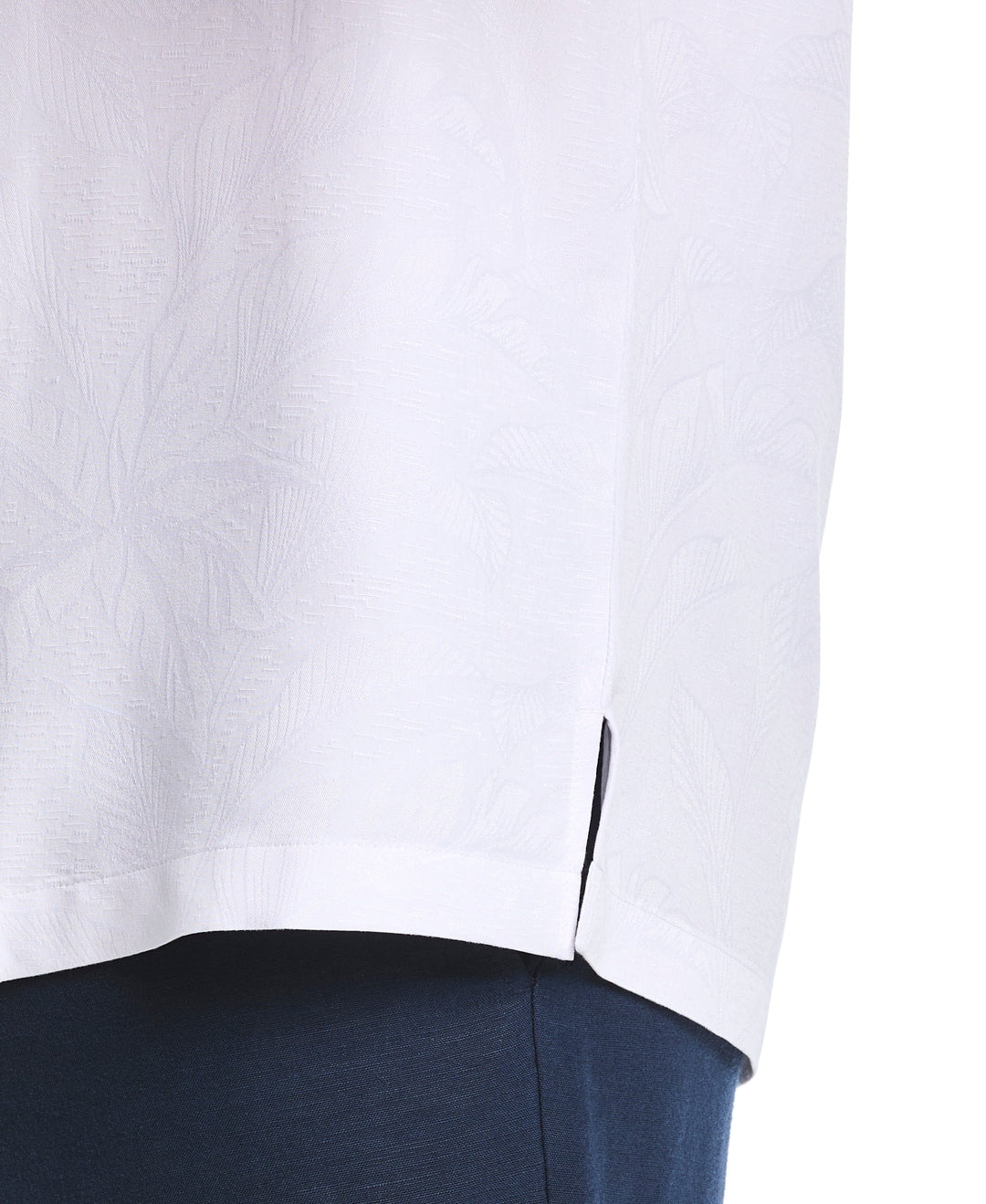 Big & Tall Palm Jacquard Shirt (Brilliant White) 