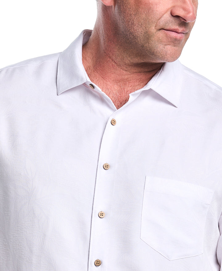 Big & Tall Palm Jacquard Shirt (Brilliant White) 