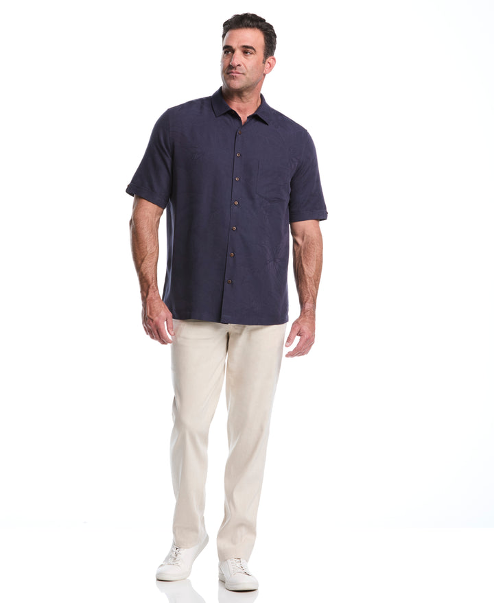 Big & Tall Palm Jacquard Shirt (Navy Blazer) 