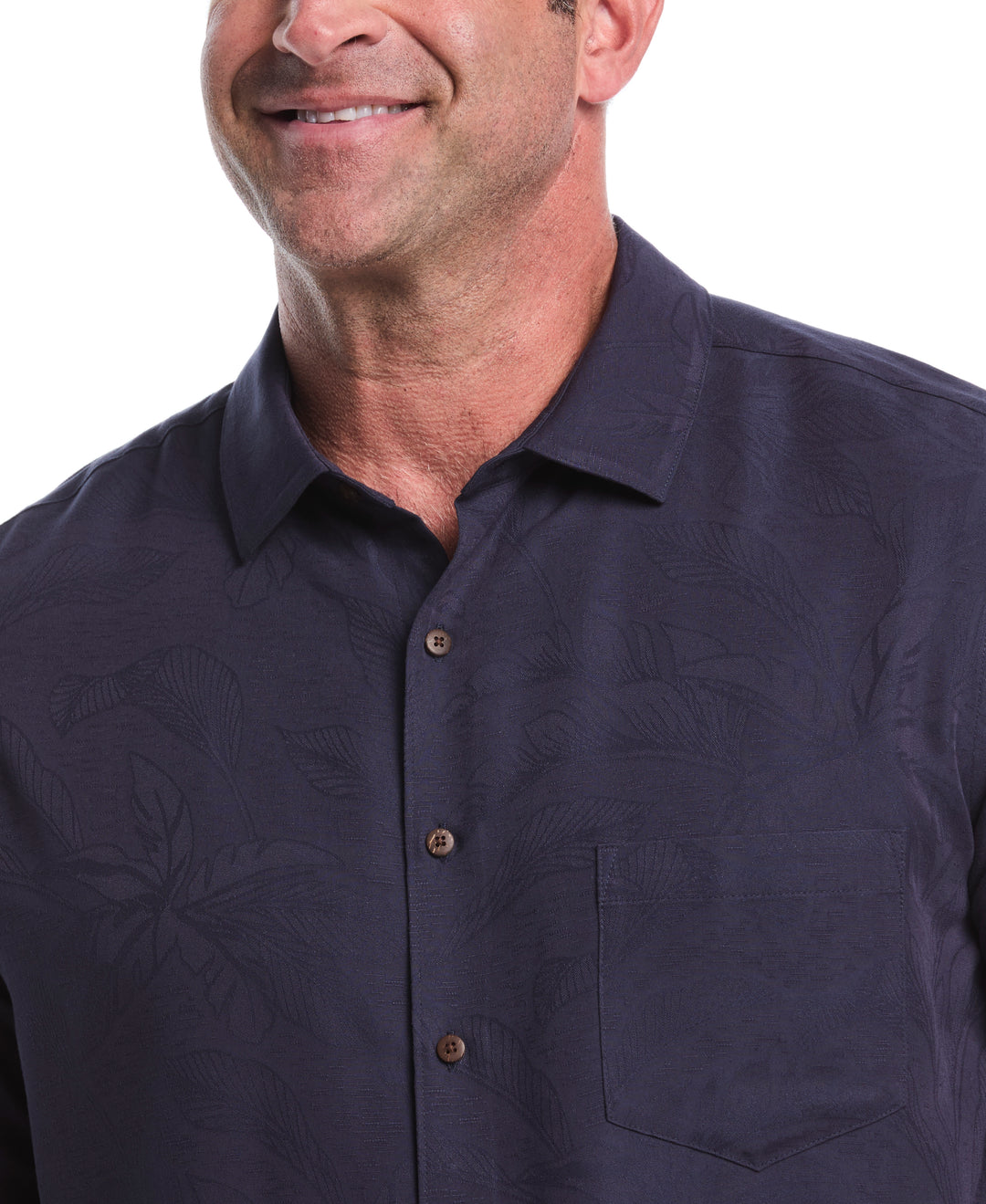 Big & Tall Palm Jacquard Shirt (Navy Blazer) 