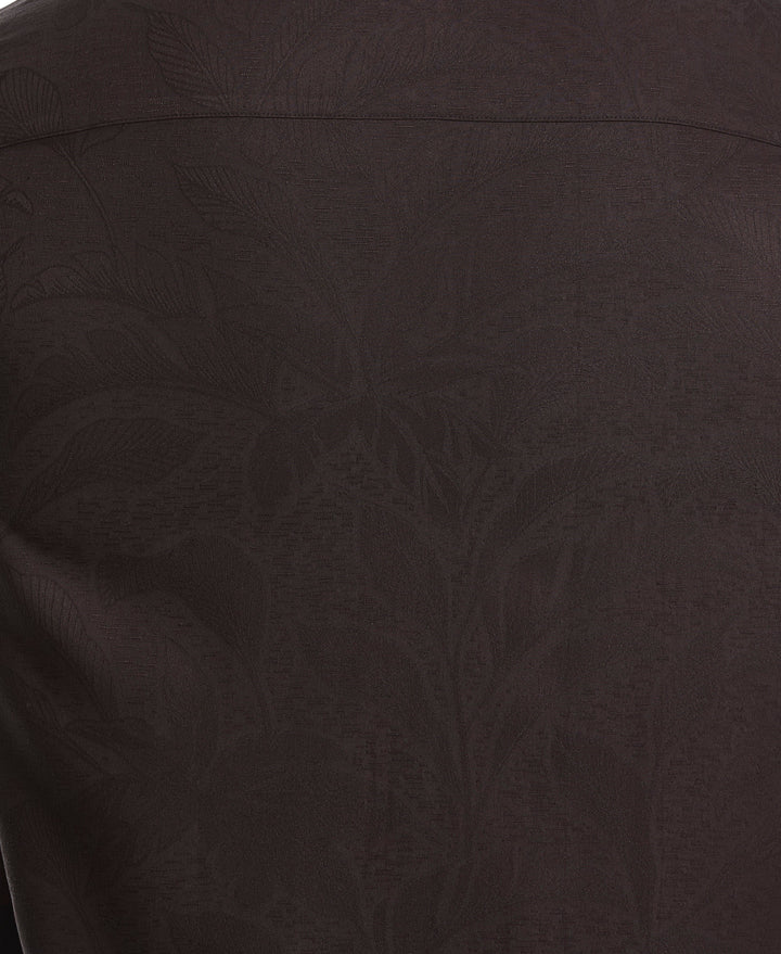 Big & Tall Palm Jacquard Shirt (Jet Black) 