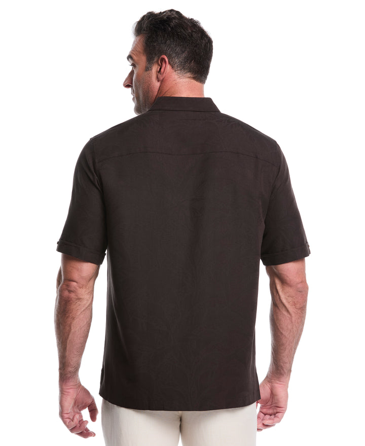 Big & Tall Palm Jacquard Shirt (Jet Black) 