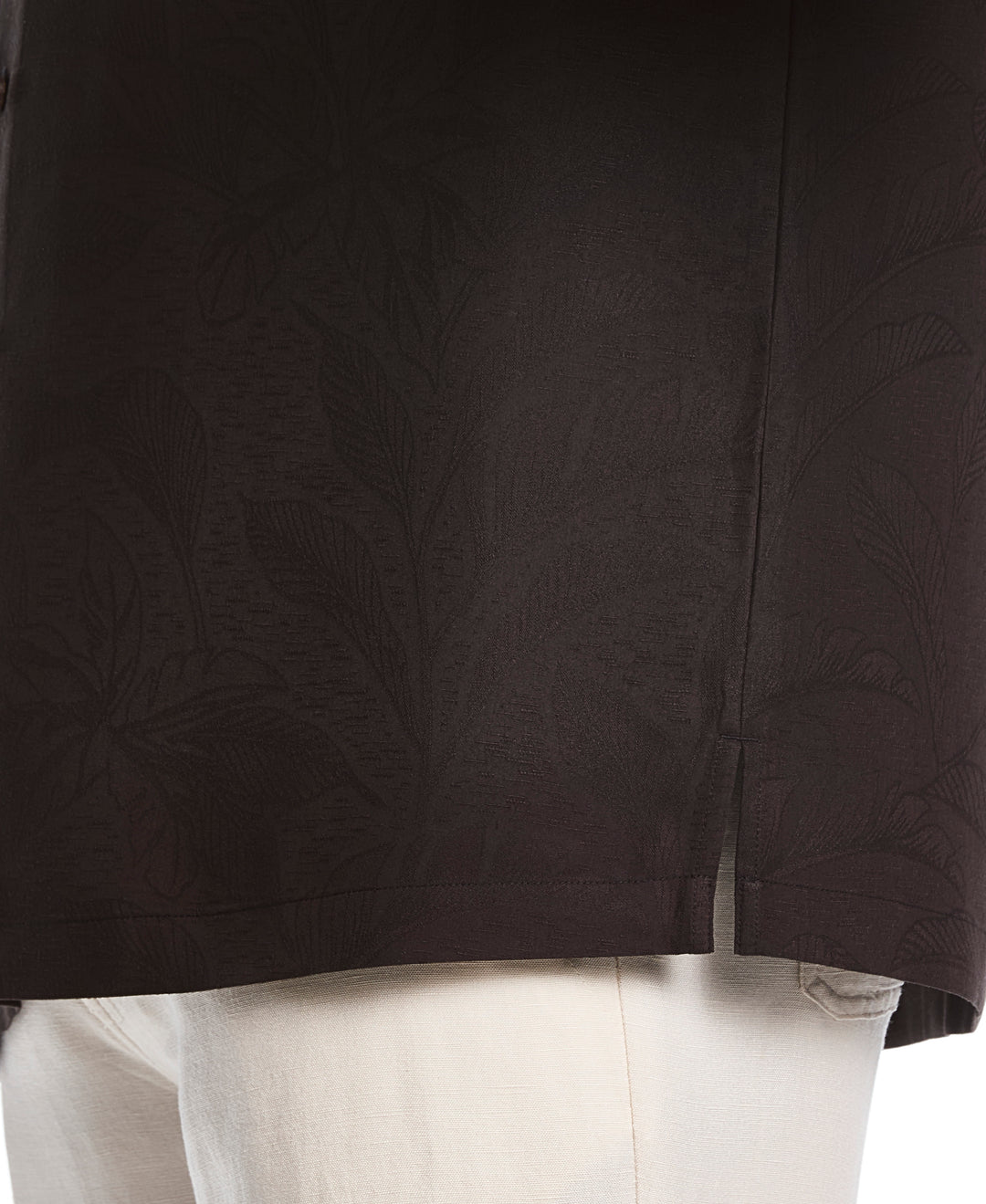 Big & Tall Palm Jacquard Shirt (Jet Black) 