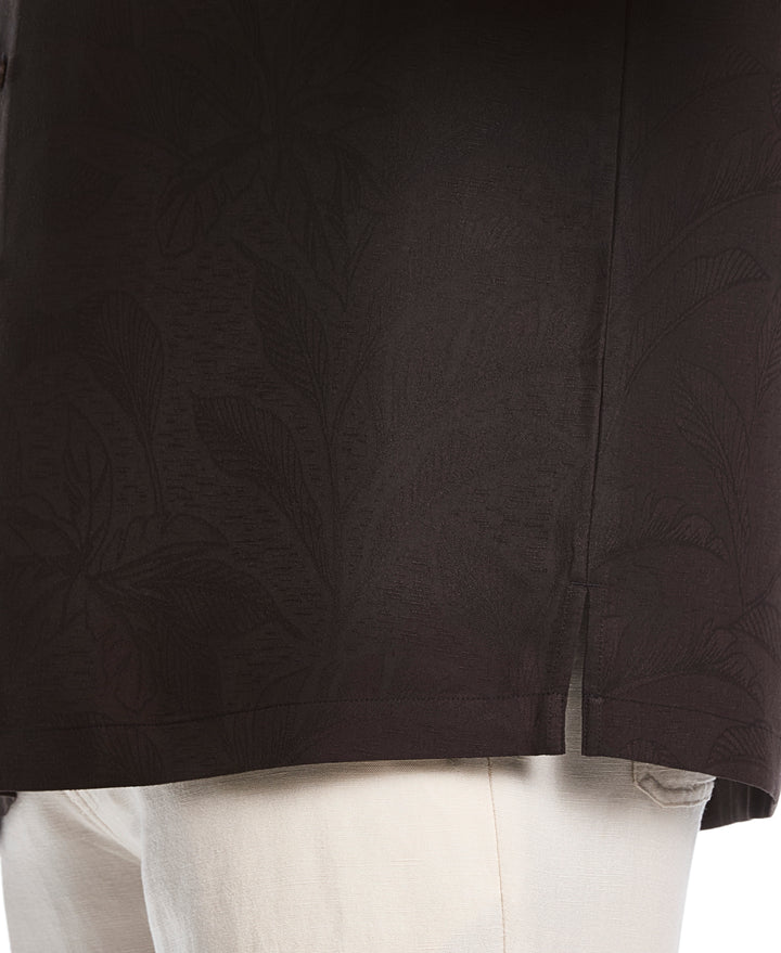 Big & Tall Palm Jacquard Shirt (Jet Black) 