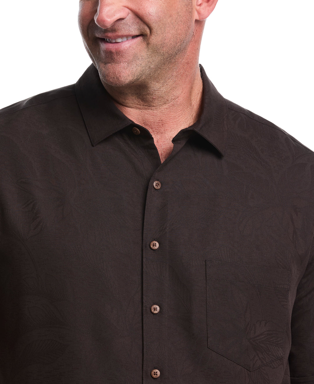 Big & Tall Palm Jacquard Shirt (Jet Black) 