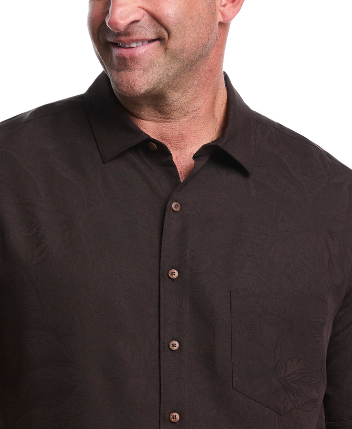 Big & Tall Palm Jacquard Shirt (Jet Black) 