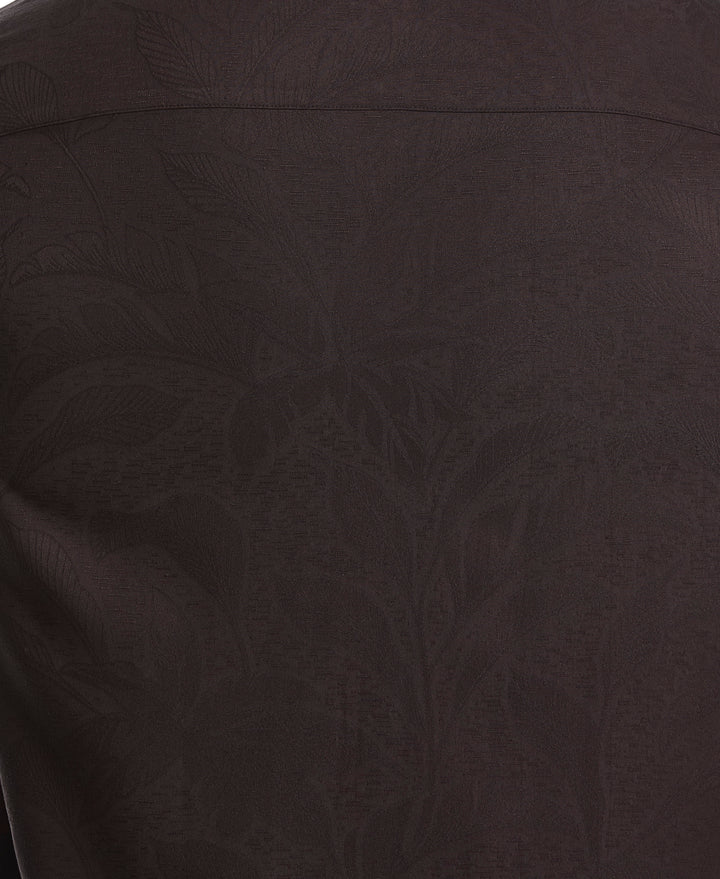 Big & Tall Palm Jacquard Shirt (Jet Black) 
