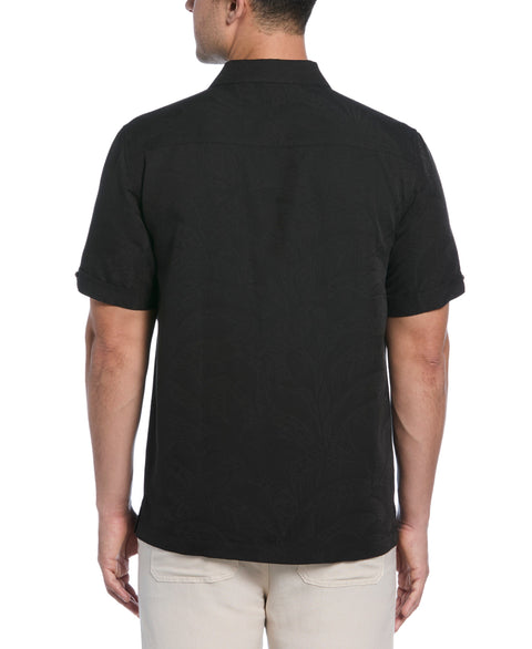 Big & Tall Palm Print Shirt (Jet Black) 