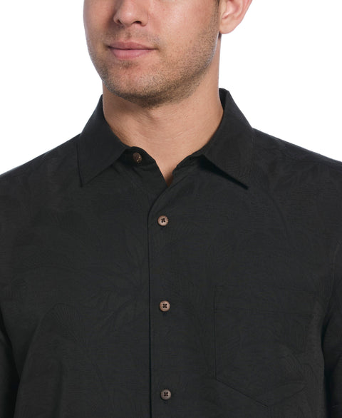 Big & Tall Palm Print Shirt (Jet Black) 