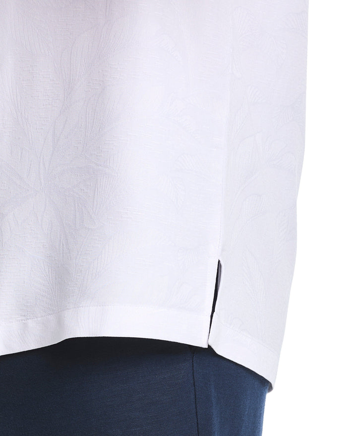 Big & Tall Palm Jacquard Shirt (Brilliant White) 