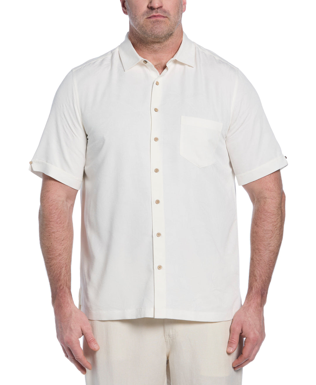 Big & Tall Palm Jacquard Shirt (Egret) 