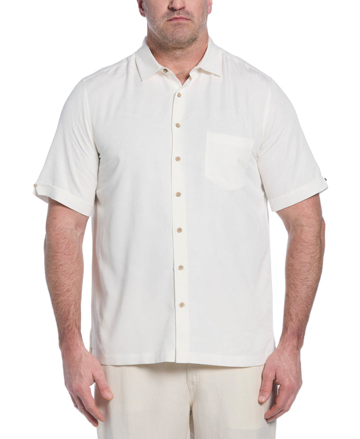 Big & Tall Palm Jacquard Shirt (Egret) 