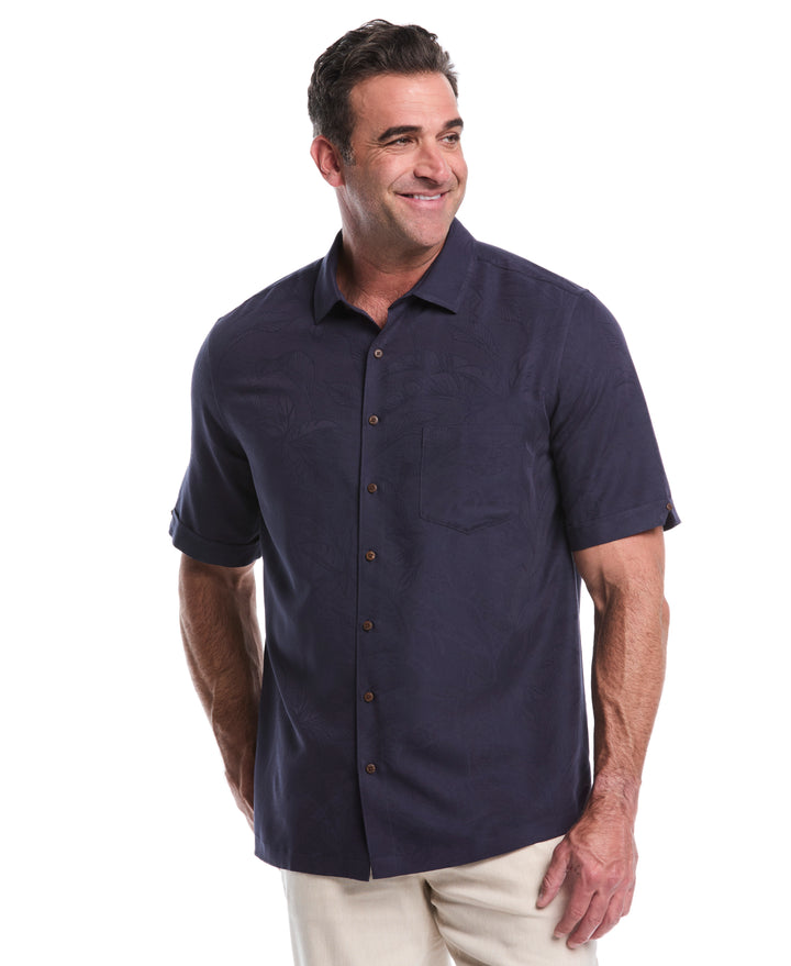 Big & Tall Palm Jacquard Shirt (Navy Blazer) 