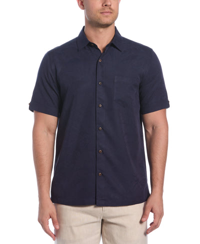 Big & Tall Palm Print Shirt (Navy Blazer) 