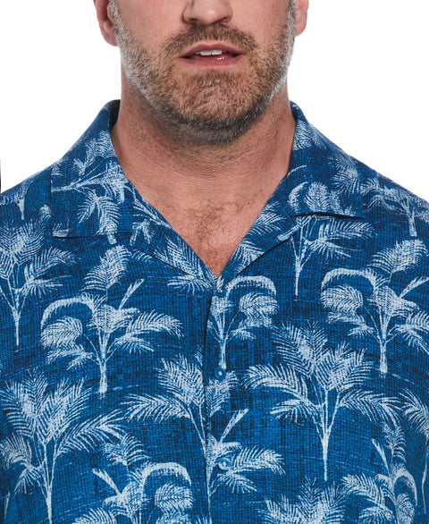 Palm Tree Print Shirt (Mykonos Blue) 