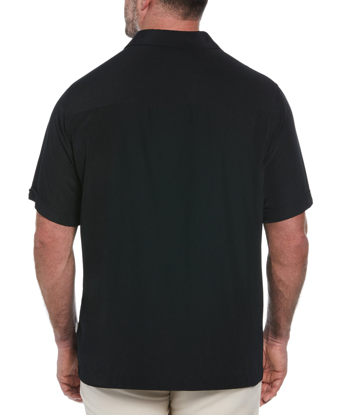 Big & Tall Insert Panel Pickstitch Shirt (Jet Black) 