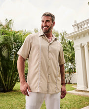 Big & Tall Panel Shirt - Contrast Stitching-Casual Shirts-Cubavera