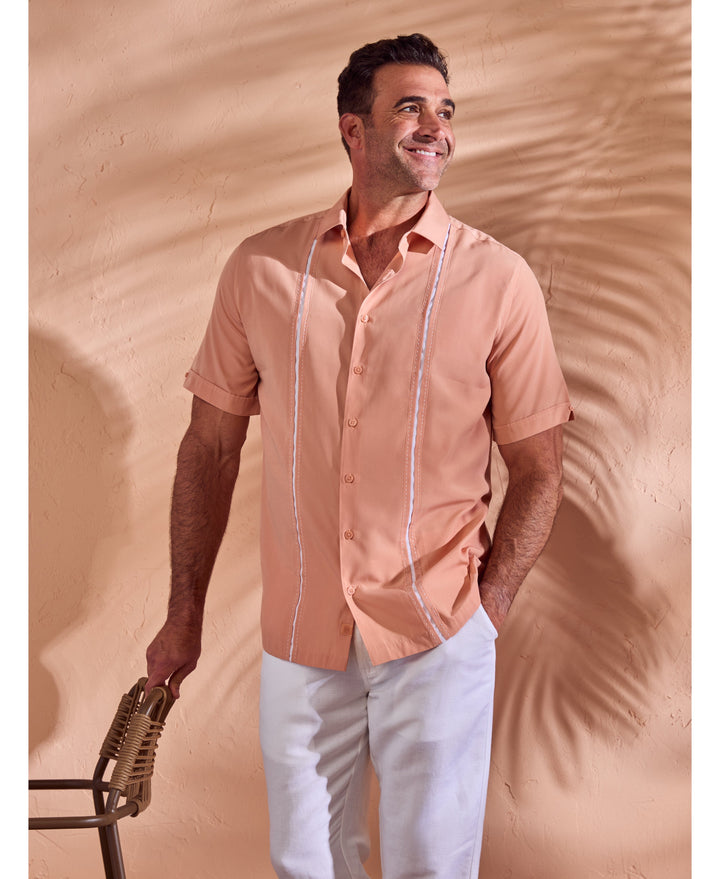 Big & Tall Panel Shirt - Contrast Stitching-Casual Shirts-Cubavera