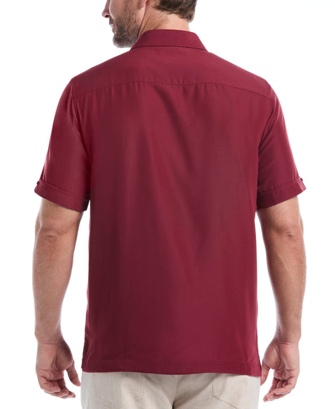 Big & Tall Insert Panel Pickstitch Shirt (Cordovan) 