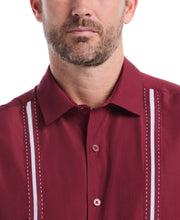 Big & Tall Insert Panel Pickstitch Shirt (Cordovan) 