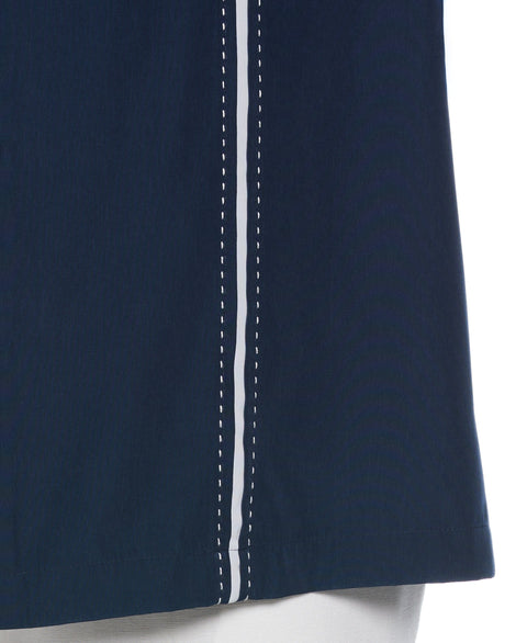 Big and Tall Pick Stitch Panel Short Sleeve Button-Down Shirt (Dress Blues) 