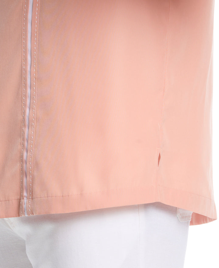 Big & Tall Insert Panel Pickstitch Shirt (Dusty Coral) 