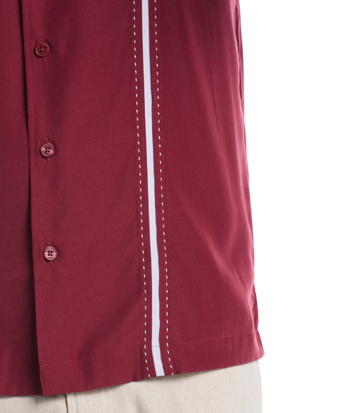 Big & Tall Insert Panel Pickstitch Shirt (Cordovan) 
