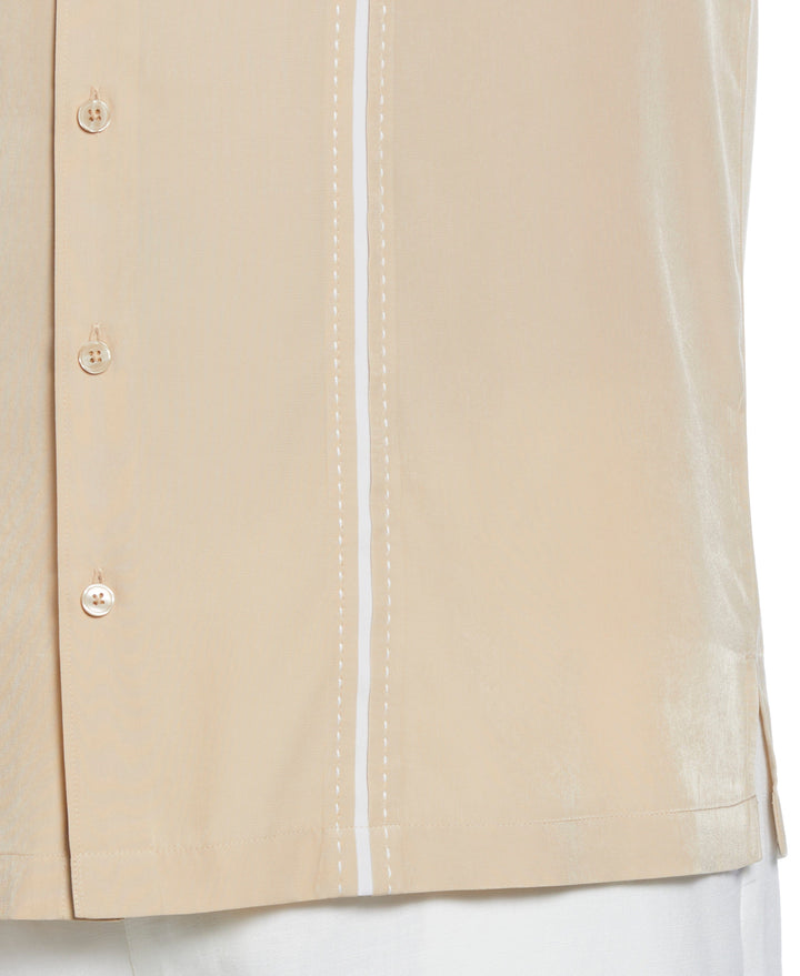 Big & Tall Insert Panel Pickstitch Shirt (Irish Cream) 