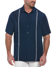 Big and Tall Pick Stitch Panel Short Sleeve Button-Down Shirt (Dress Blues) 