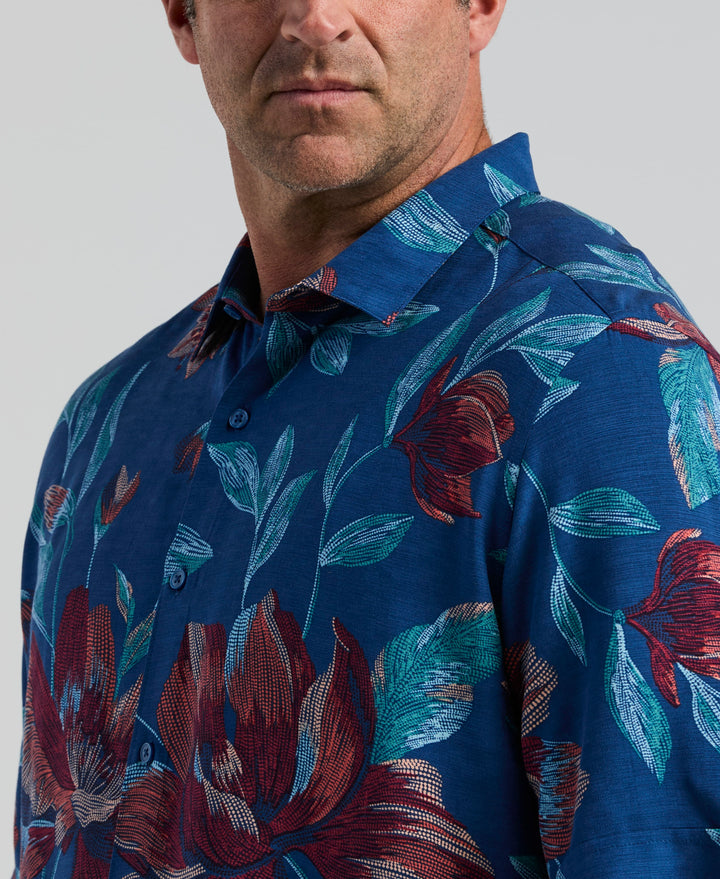 POINTILISM FLORAL PRINT (Navy Peony) 